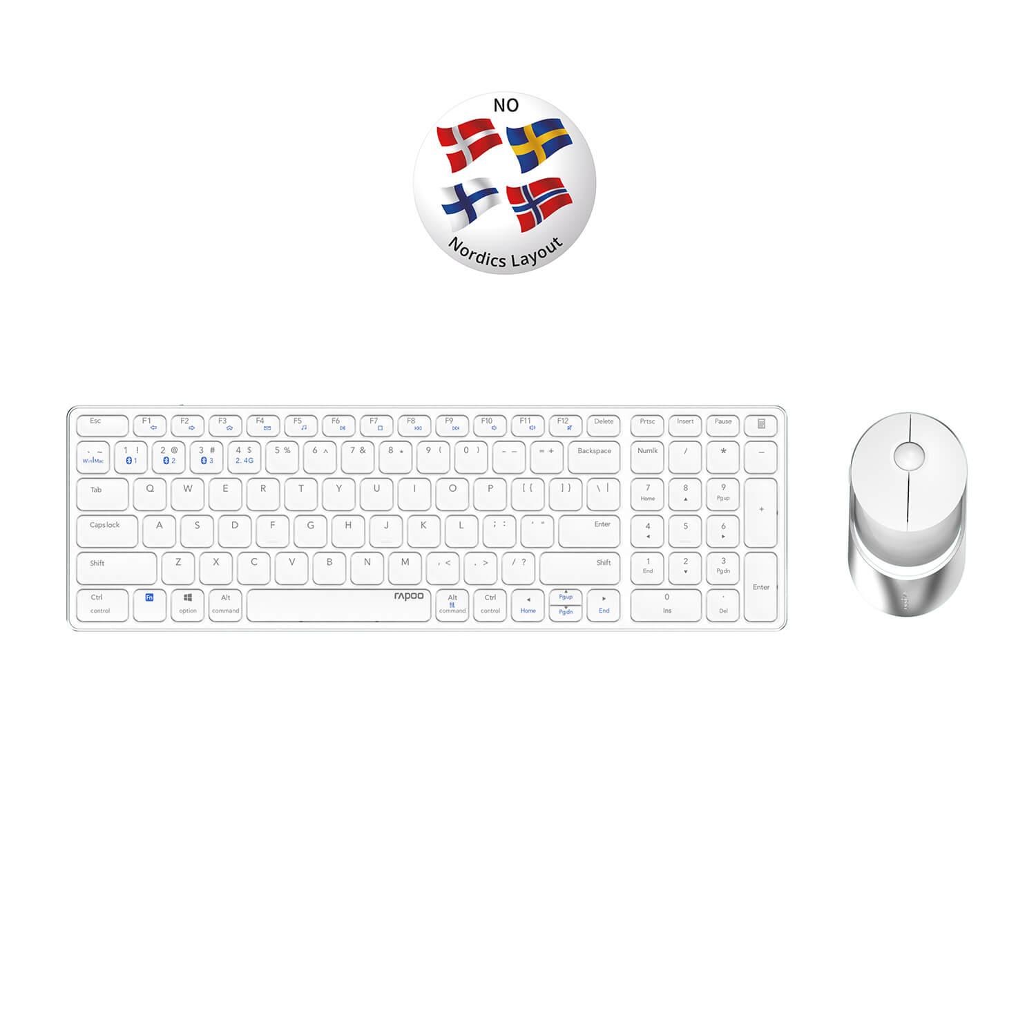 rapoo-rapoo-keyboard-mice-set-9750m Wireless Multi-Mode White